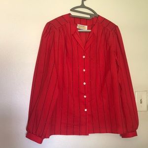 Beautiful vintage shirt red striped xs to a sm